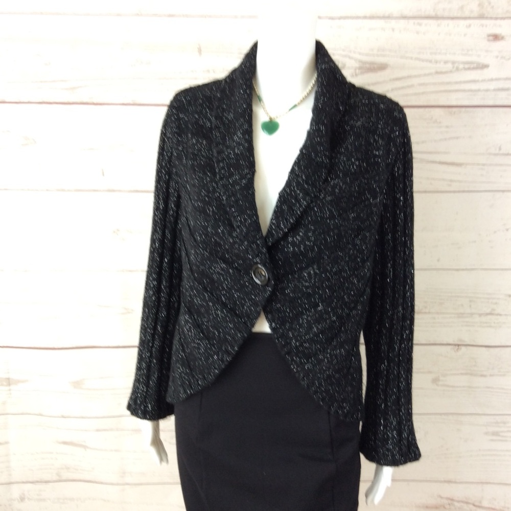 WHBM shimmer circle hem cardi
